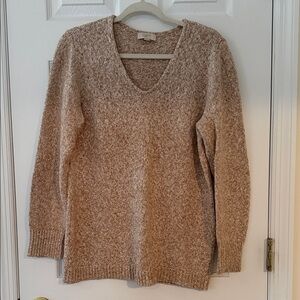 LOFT Outlet Tan V-Neck Women's Sweater